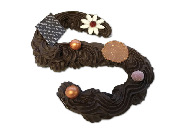 Gespoten chocoladeletter puur (230g.)