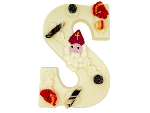 Gietchocoladeletter wit (230g.)&nbsp;-s-
